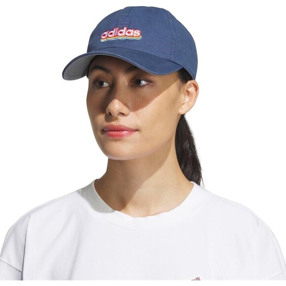 Adidas Women\'s Ink Blue White Baseball Adjustable Cotton Athletic Relaxed Hat main image 6
